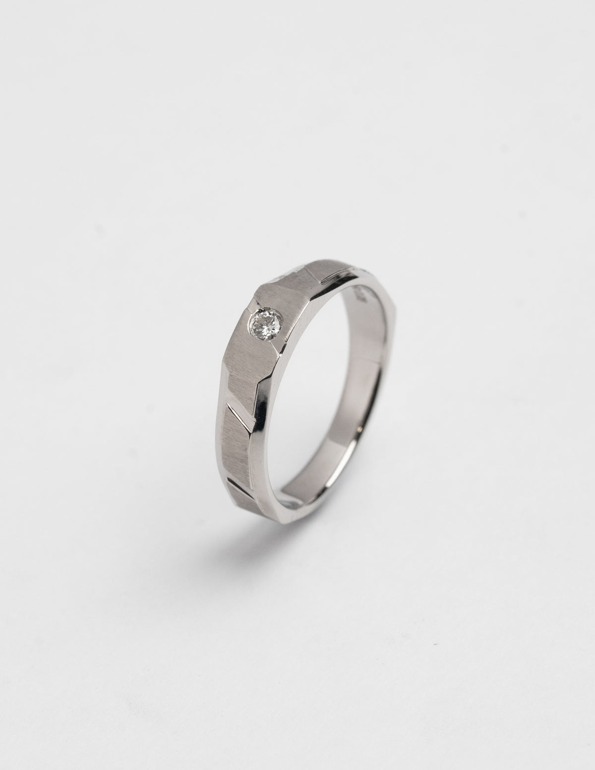 Beveled Diamond Ring
