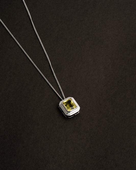 Medallion Yellow Topaz Double tier Pendant